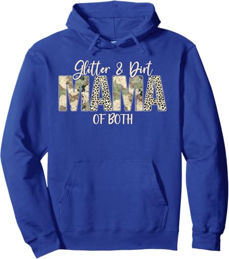 4PCS Glitter & Dirt Mom Mama Of Both Leopard & Camo Mother's Day Pullover Hoodie