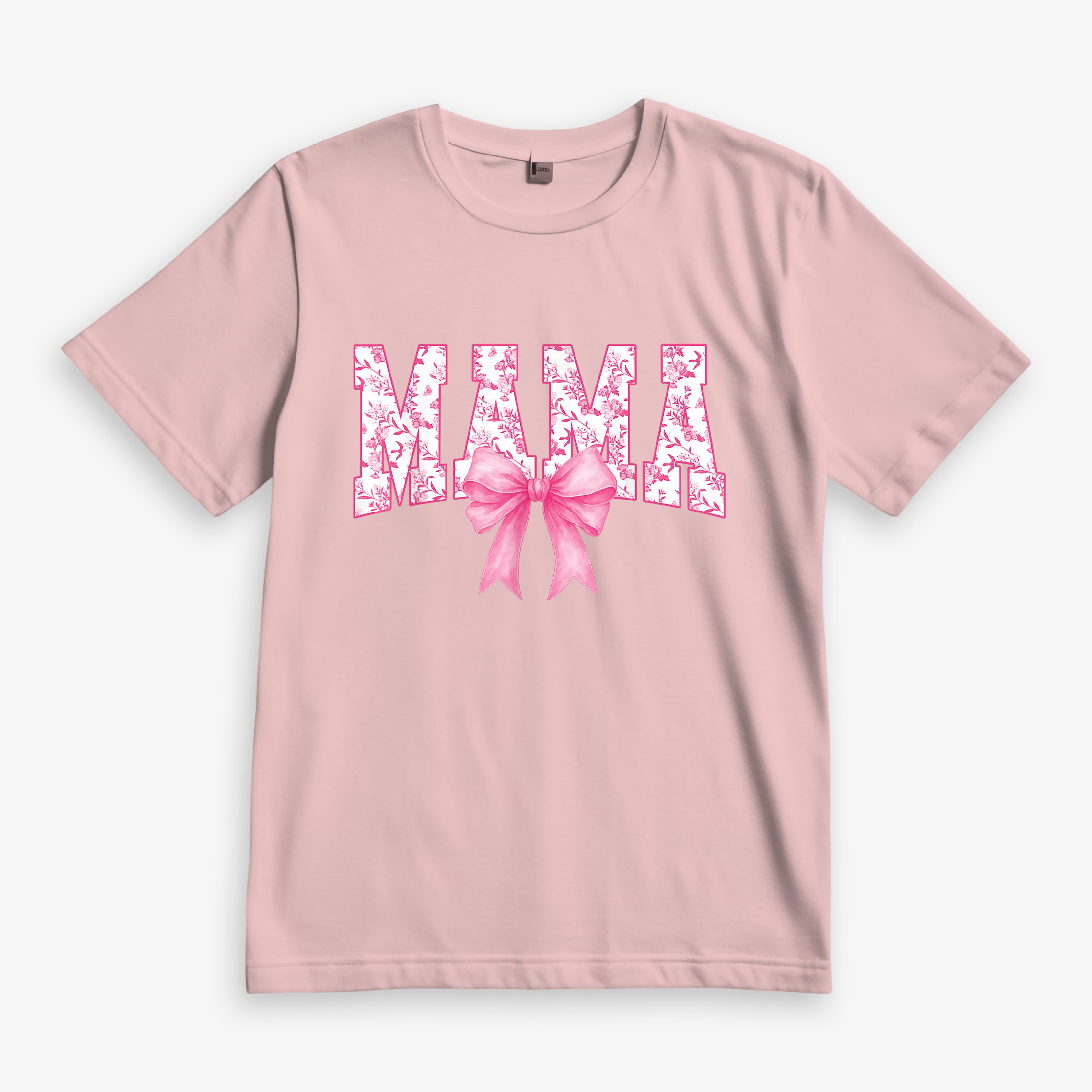 Mama Floral Toile Pink Watercolor Coquette Bow Mother's Day T-Shirt